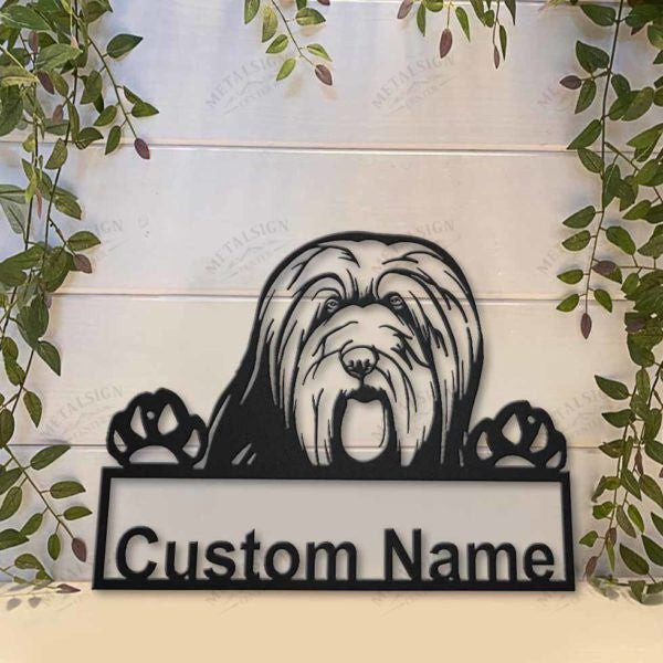 Bearded Collie Dog Personalized Metal Wall Decor, Cut Metal Sign, Metal Wall Art, Metal House Sign, Metal Laser Cut Metal Signs Custom Gift Ideas 12x12IN