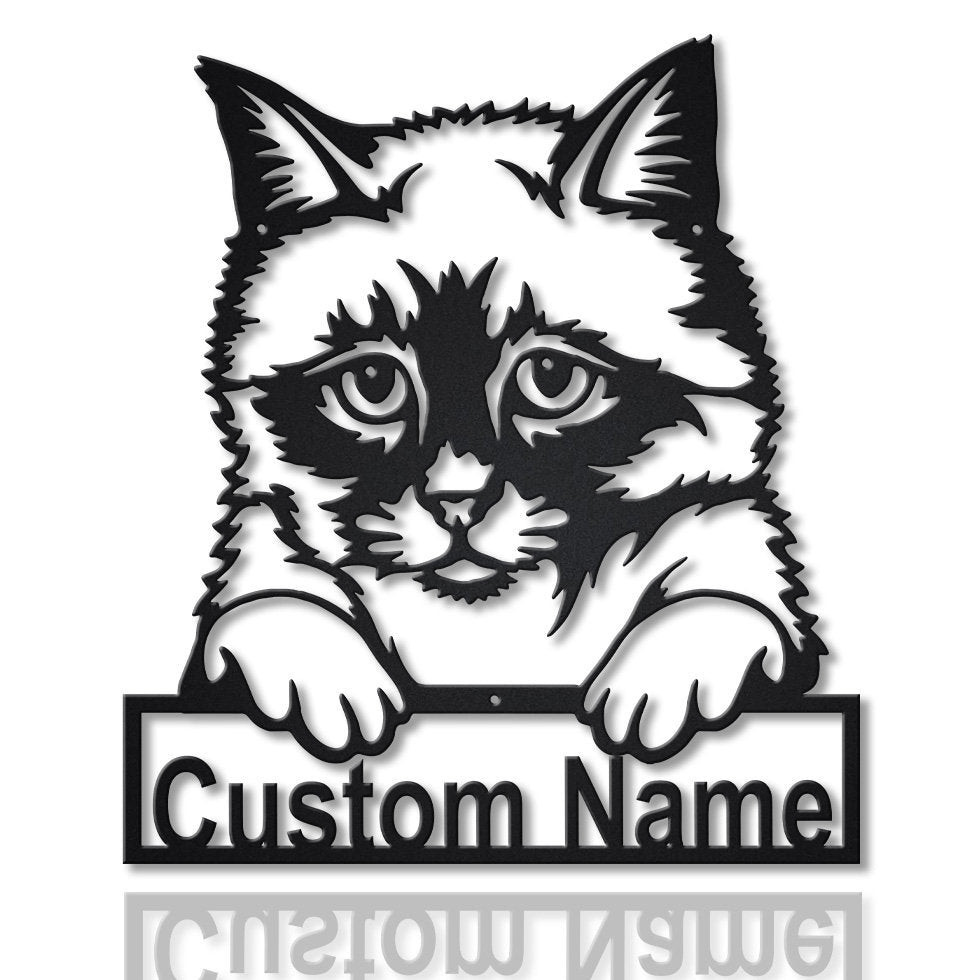 Personalized Birman Cat Metal Sign Art, Custom Birman Cat Metal Sign, Father&#39;s Day Gift, Pets Gift, Birthday Gift, Laser Cut Metal Signs Custom Gift Ideas 12x12IN
