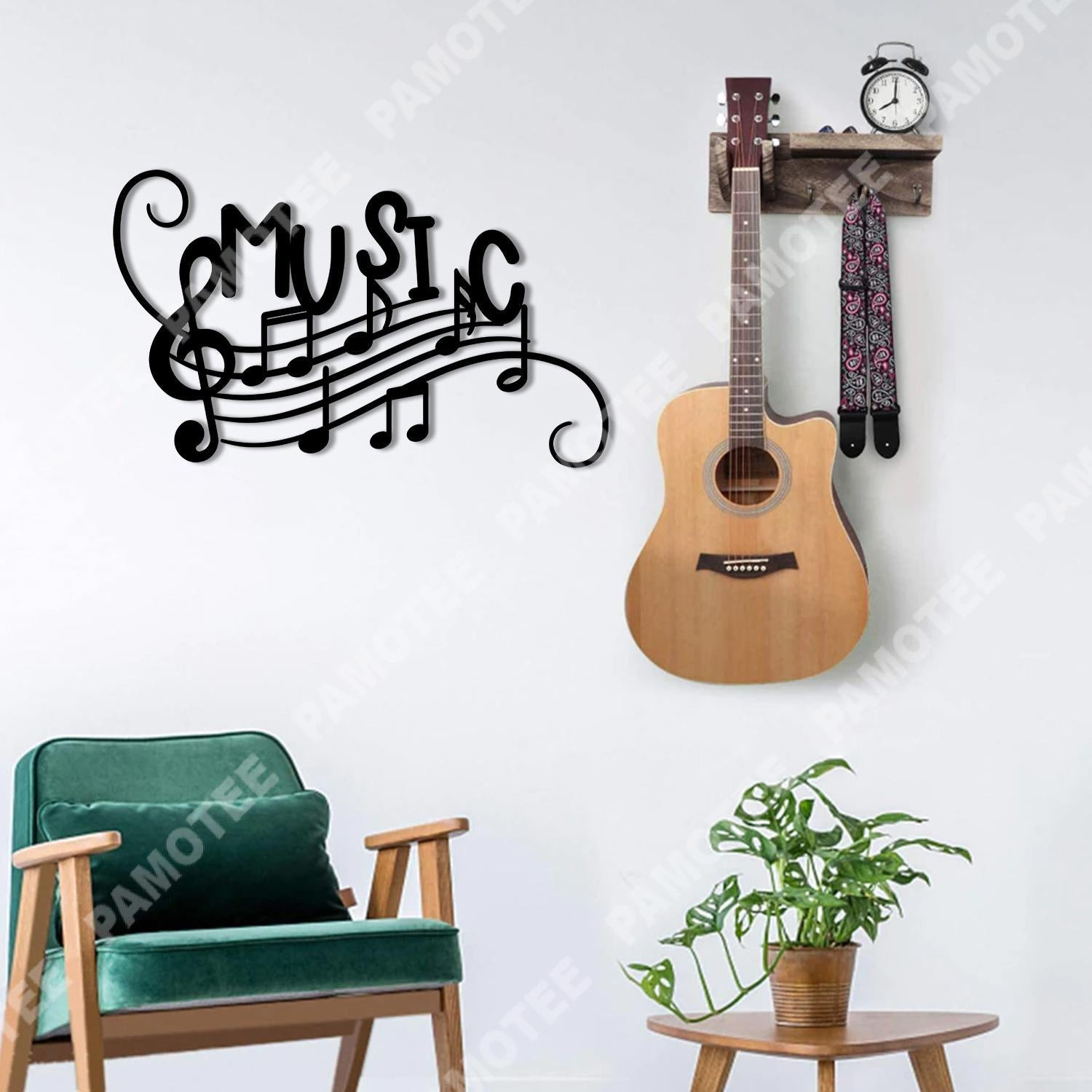 Music Staff With Gclef Metal Art, Music Room Decor, Metal Laser Cut Metal Signs Custom Gift Ideas 12x12IN