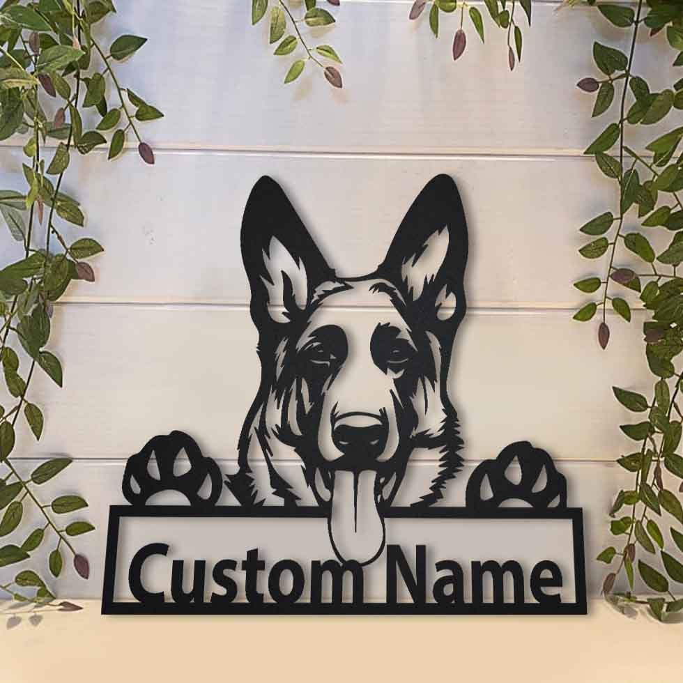 Personalized German Shepherd Dog Metal Sign Art, Custom German Shepherd Dog Metal Sign, Animal Funny, Father&#39;s Day Gift, Pet Gift, Laser Cut Metal Signs Custom Gift Ideas 14x14IN