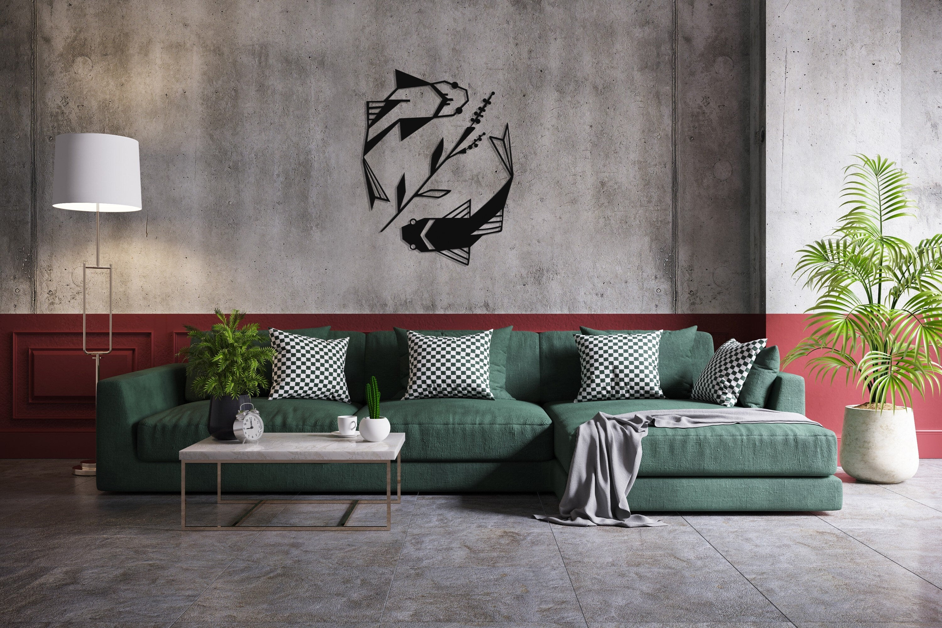 Fish Metal Wall Decor, Yin Yang Metal Wall Art, Housewarming Gift| Office Home Living Room Decor, Outdoor Metal Wall Art, Metal Laser Cut Metal Signs Custom Gift Ideas