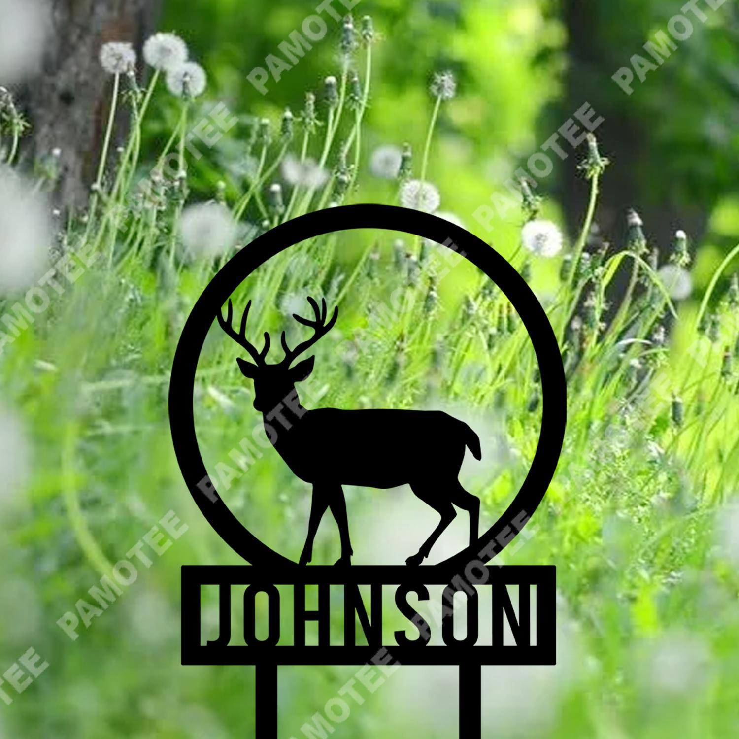 Custom Name Deer Metal Sign, Hunting Yard Sign, Laser Cut Art, Metal Laser Cut Metal Signs Custom Gift Ideas 18x18IN