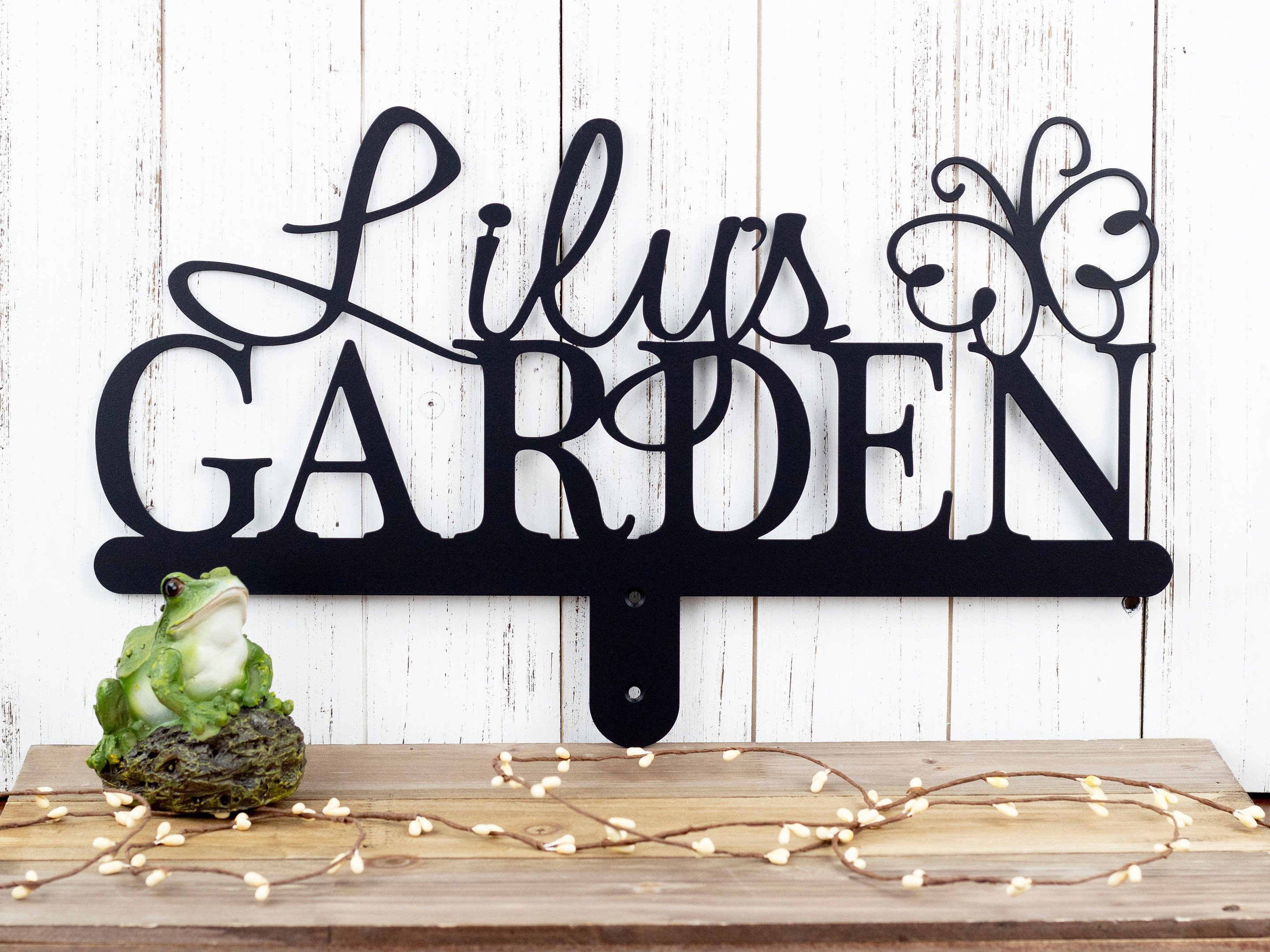 Garden Name Sign, Gift For Her, Name Sign, Metal Sign, Outdoor Sign, Personalized Gift, Metal Garden Sign, Butterfly, Laser Cut Metal Signs Custom Gift Ideas 12x12IN