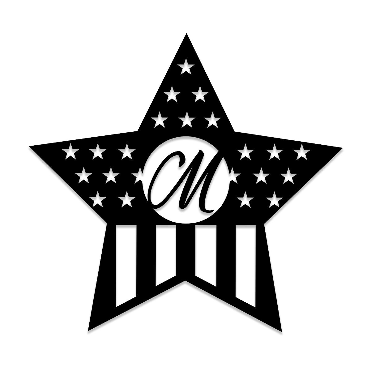 Personalized American Flag Star Veteran Metal Sign, Metal Laser Cut Metal Signs Custom Gift Ideas 14x14IN