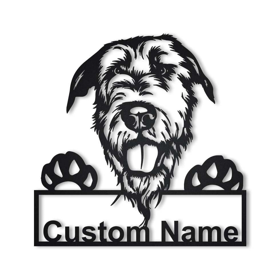 Personalized Irish Wolfhound Dog Metal Sign Art, Custom Irish Wolfhound Dog Metal Sign, Birthday Gift, Animal Funny, Laser Cut Metal Signs Custom Gift Ideas 12x12IN