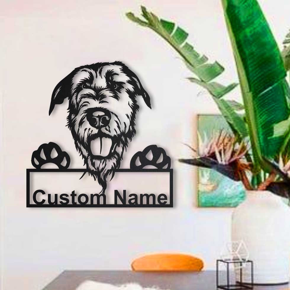 Personalized Irish Wolfhound Dog Metal Sign Art, Custom Irish Wolfhound Dog Metal Sign, Birthday Gift, Animal Funny, Laser Cut Metal Signs Custom Gift Ideas 14x14IN