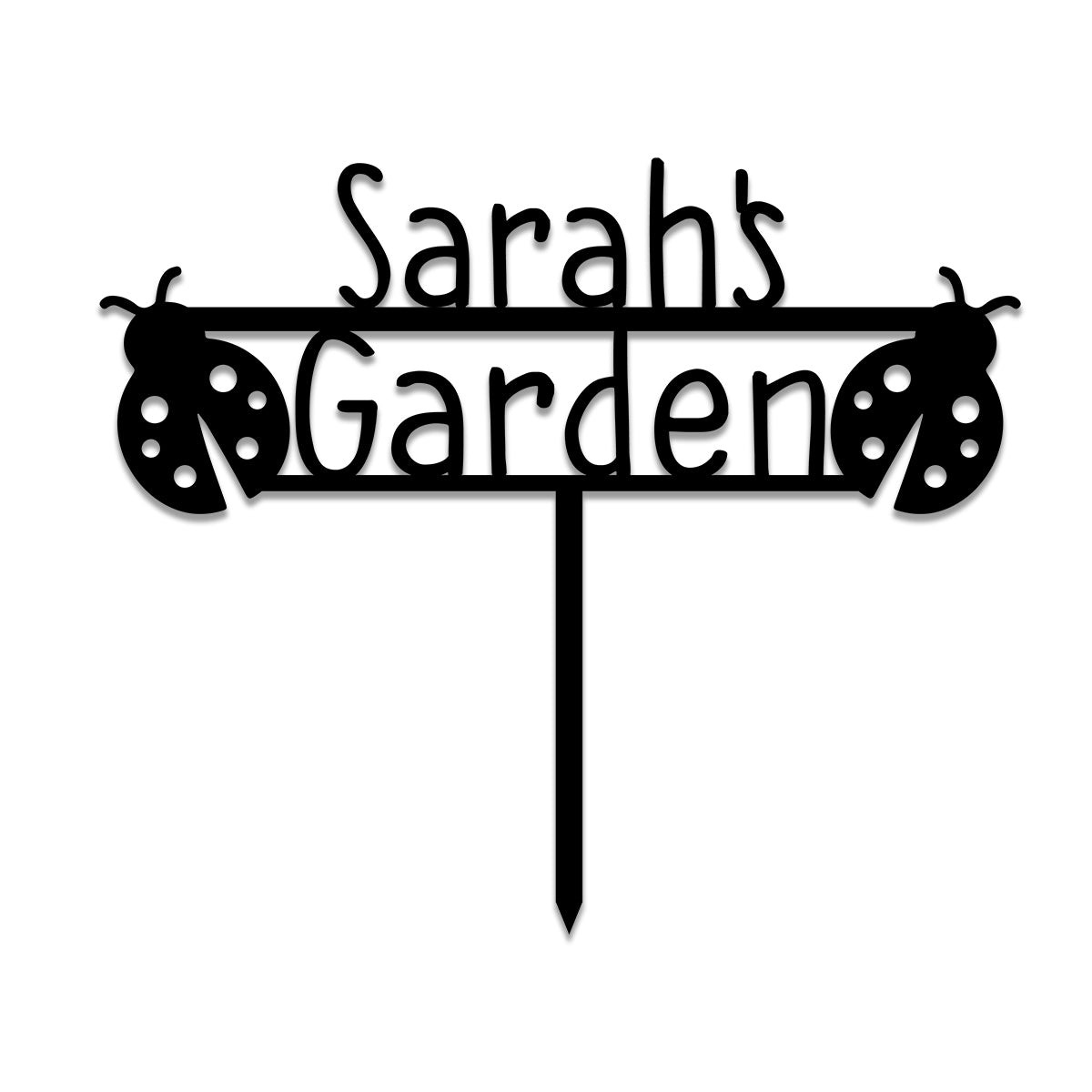 Ladybug Metal Garden Sign, Custom Garden Stake, Home Decor, Wedding Art Gift For Her, Gardening Lovers, Metal Laser Cut Metal Signs Custom Gift Ideas 14x14IN