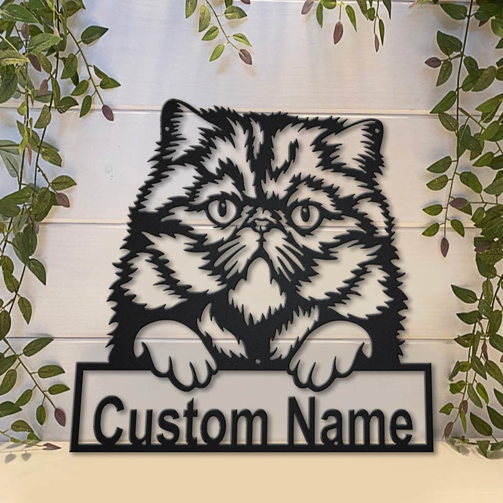 Personalized Persian Cat Metal Sign Art, Custom Persian Cat Metal Sign, Father&#39;s Day Gift, Pets Gift, Birthday Gift, Laser Cut Metal Signs Custom Gift Ideas 14x14IN