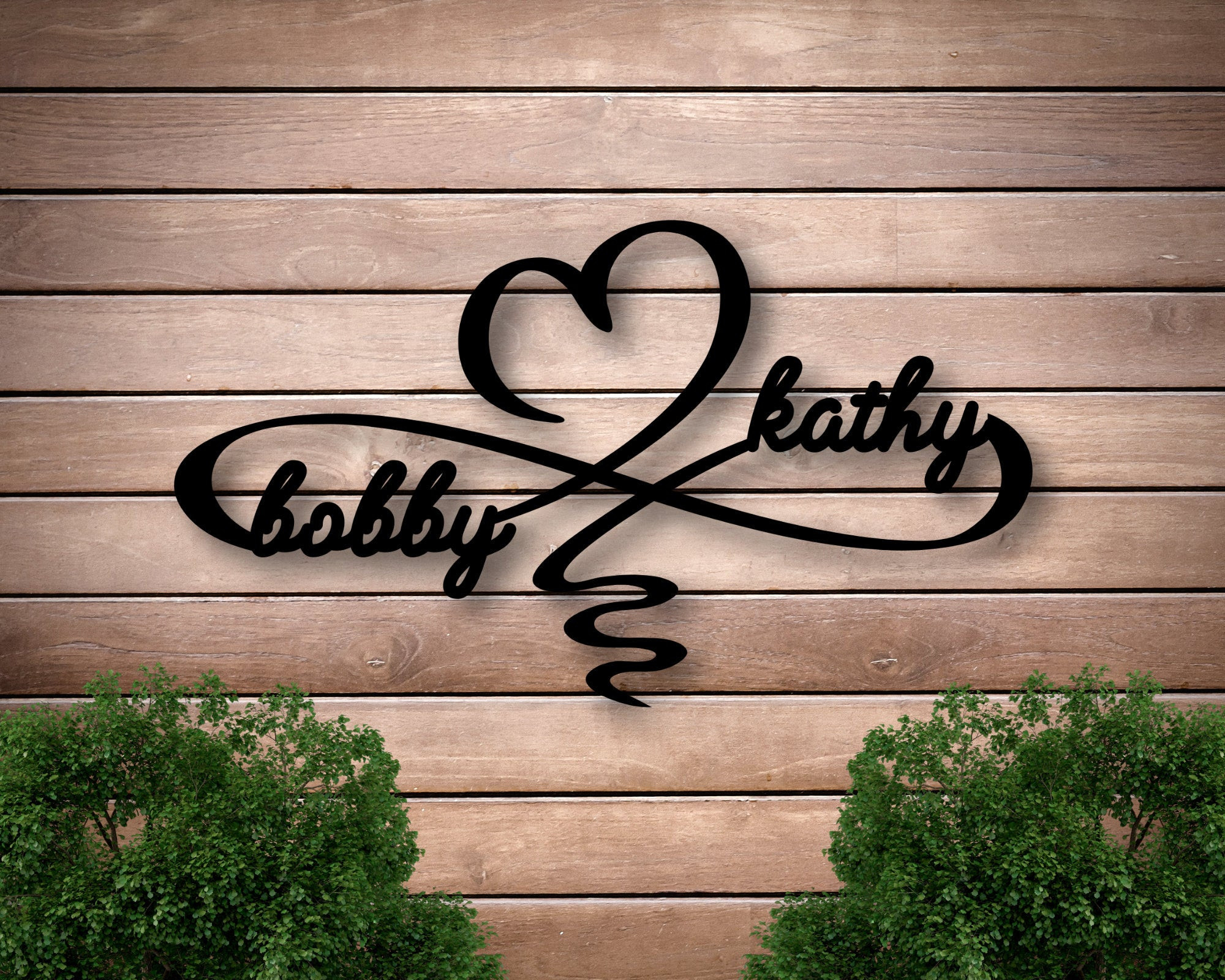 Personalized Infinity Heart Metal Sign, Infinity Sign, Custom Family Sign, Metal Infinity Symbol, Wedding Gifts, Laser Cut Metal Signs Custom Gift Ideas 14x14IN