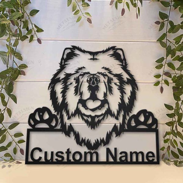 Chow Chow Personalized Metal Wall Decor, Cut Metal Sign, Metal Wall Art, Metal House Sign, Metal Laser Cut Metal Signs Custom Gift Ideas 12x12IN