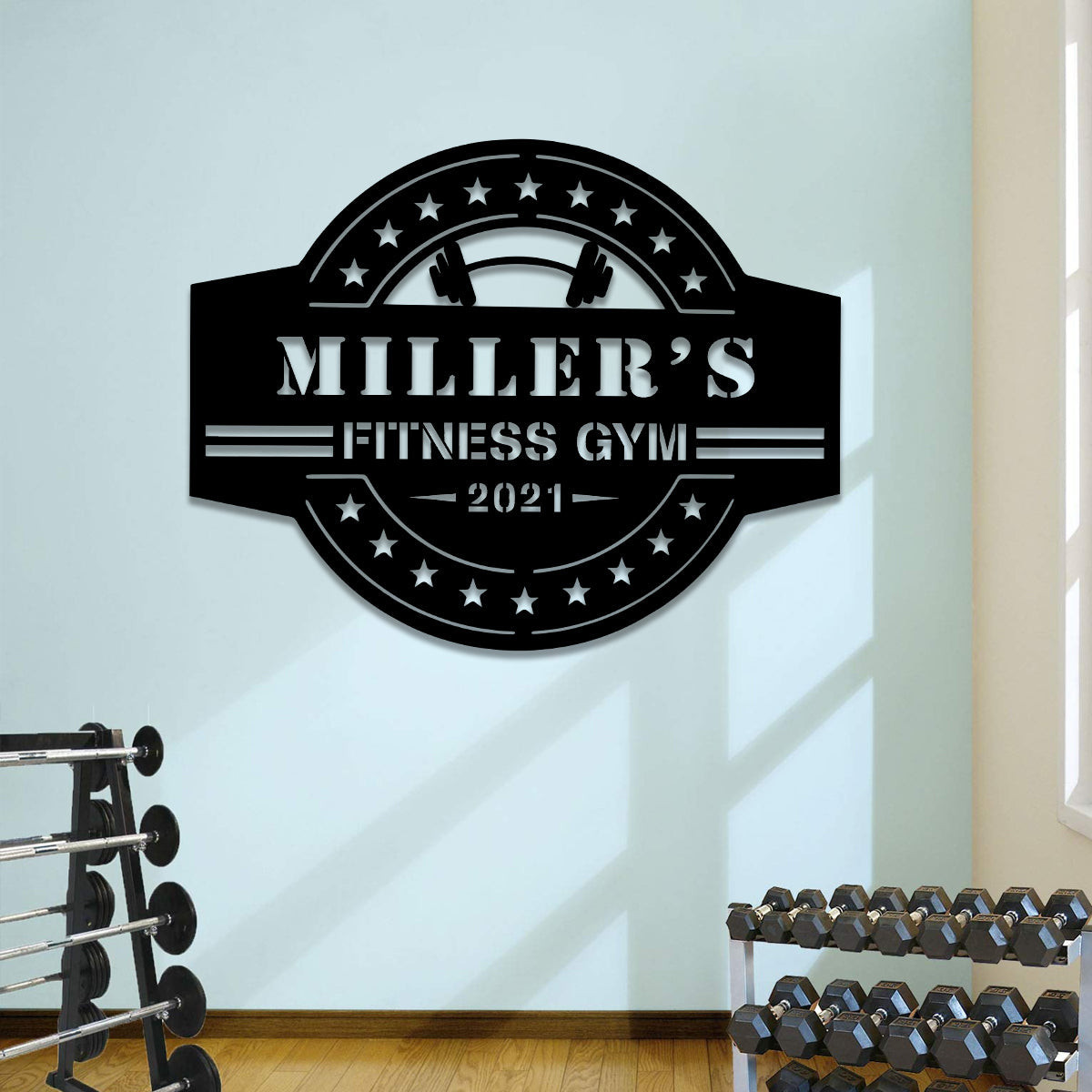 Metal Gym Sign, Custom Fitness Center, Cross Fit Club, Home Wall Decor, Gift For Him/her, Metal Laser Cut Metal Signs Custom Gift Ideas 14x14IN