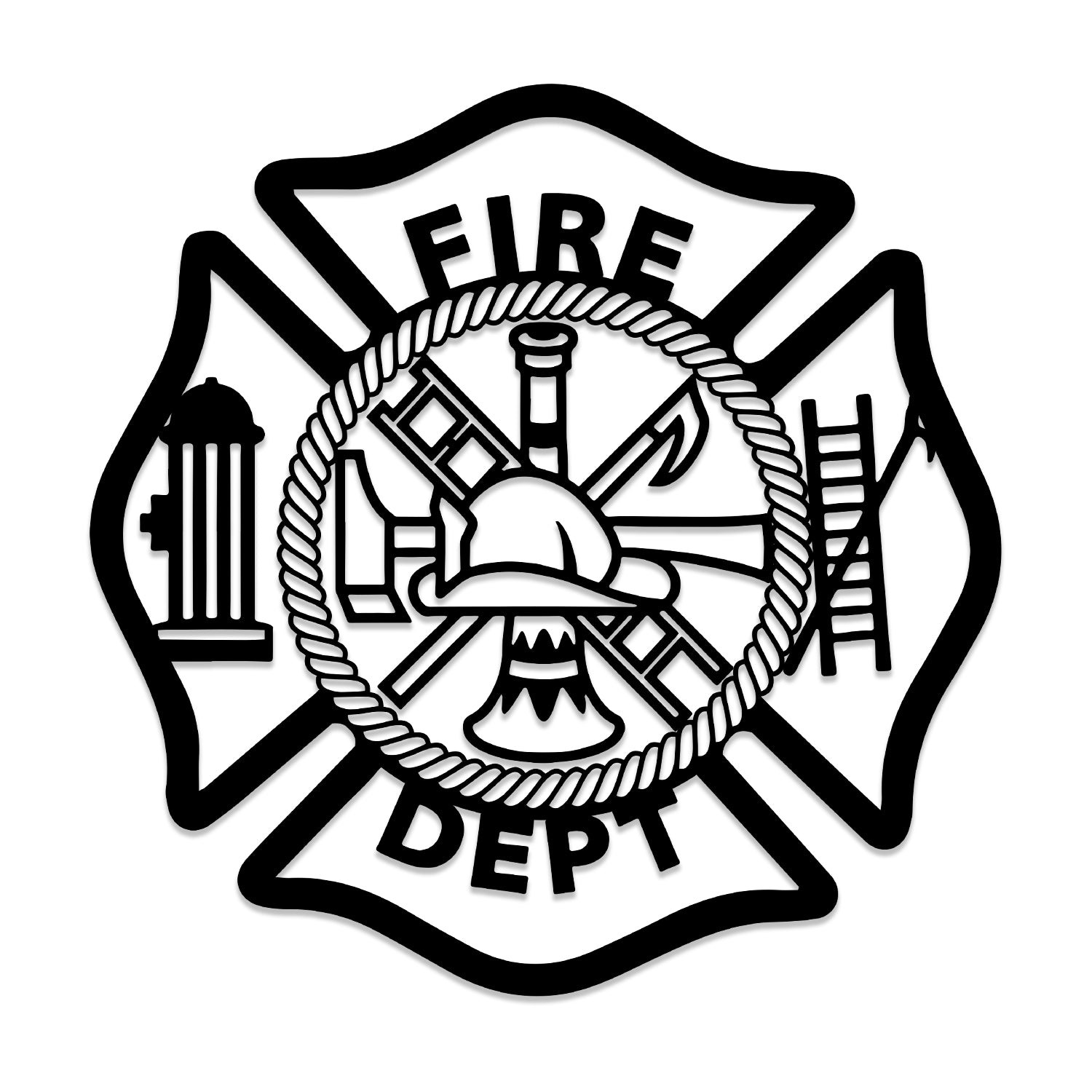 Fire Dept Firefighter Metal Wall Decor, First Responder Gift, Metal Laser Cut Metal Signs Custom Gift Ideas 14x14IN
