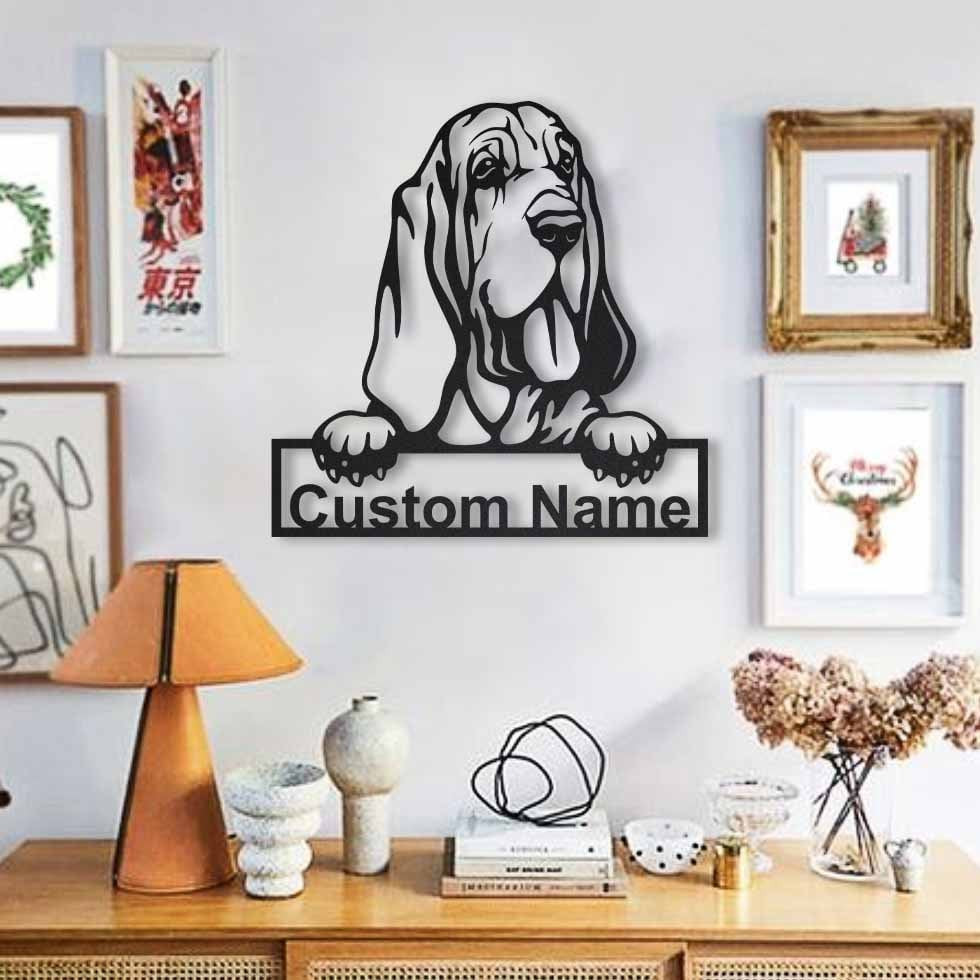 Personalized Bloodhound Dog Metal Sign Art, Custom Bloodhound Dog Metal Sign, Bloodhound Dog Dog Gifts Funny, Dog Gift, Animal Custom, Laser Cut Metal Signs Custom Gift Ideas 14x14IN