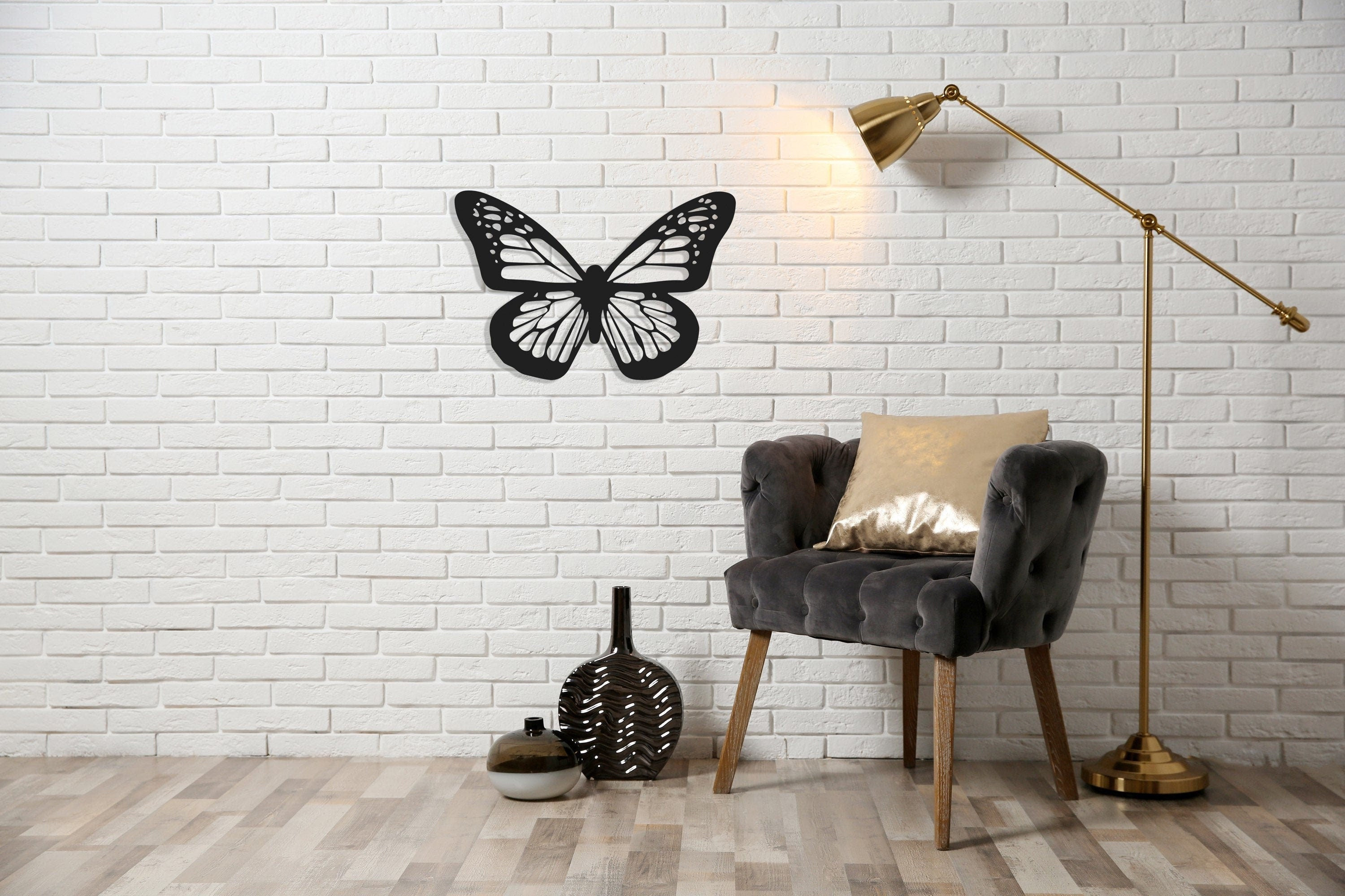 Butterfly Metal Wall Art, Butterfly Wings Wall Decor, Housewarming Gift, Office Wall Decor, Living Room Decor, Animal Art, Metal Laser Cut Metal Signs Custom Gift Ideas 12x12IN