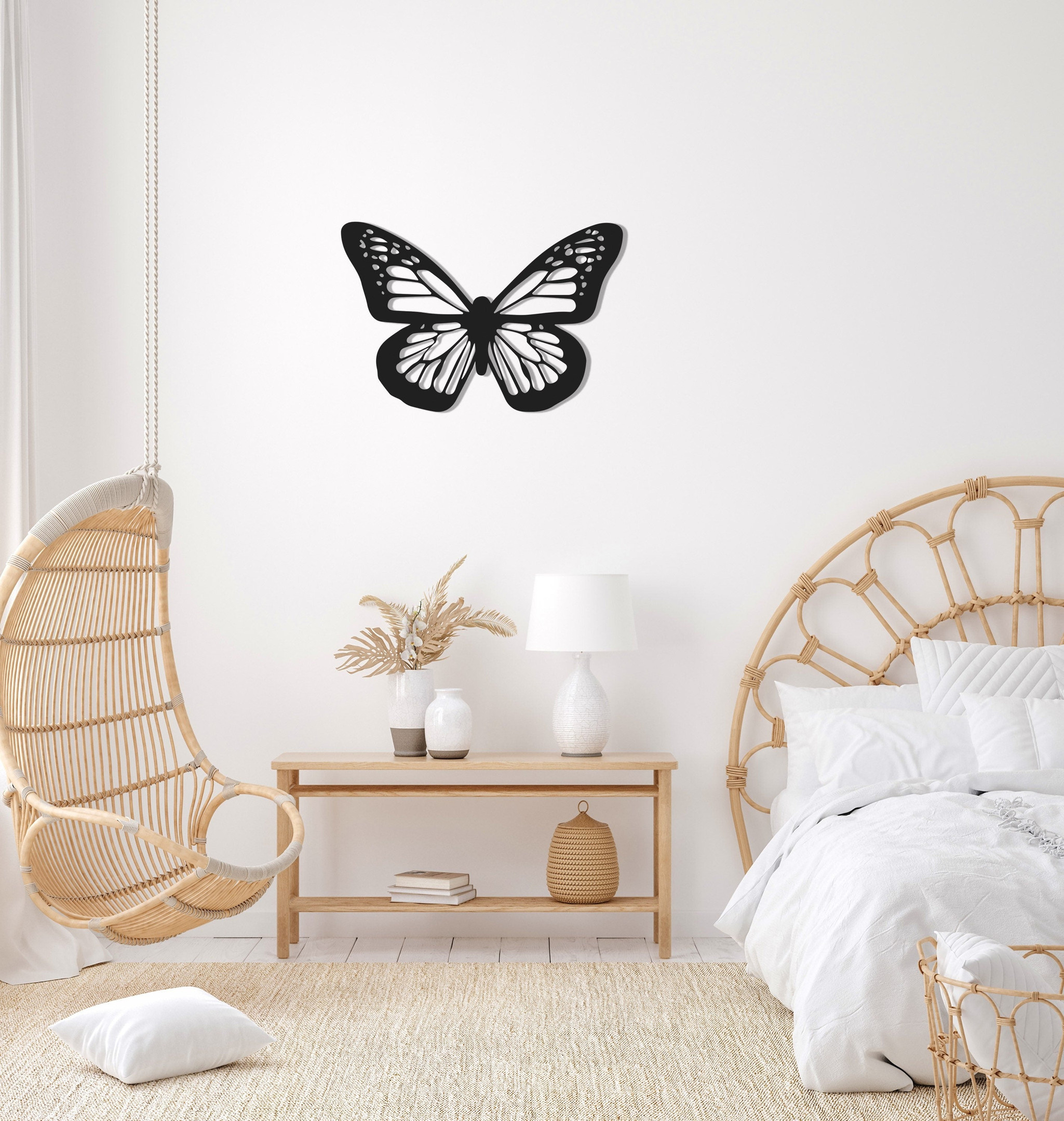 Butterfly Metal Wall Art, Butterfly Wings Wall Decor, Housewarming Gift, Office Wall Decor, Living Room Decor, Animal Art, Metal Laser Cut Metal Signs Custom Gift Ideas 24x24IN