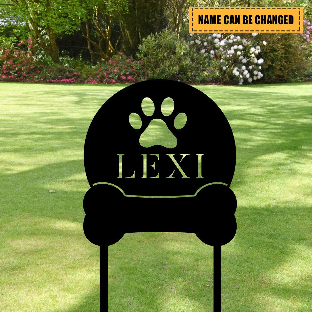 Personalized Dog Paw Bone Metal Sign, Custom Pet Home Decor, Metal Laser Cut Metal Signs Custom Gift Ideas 14x14IN