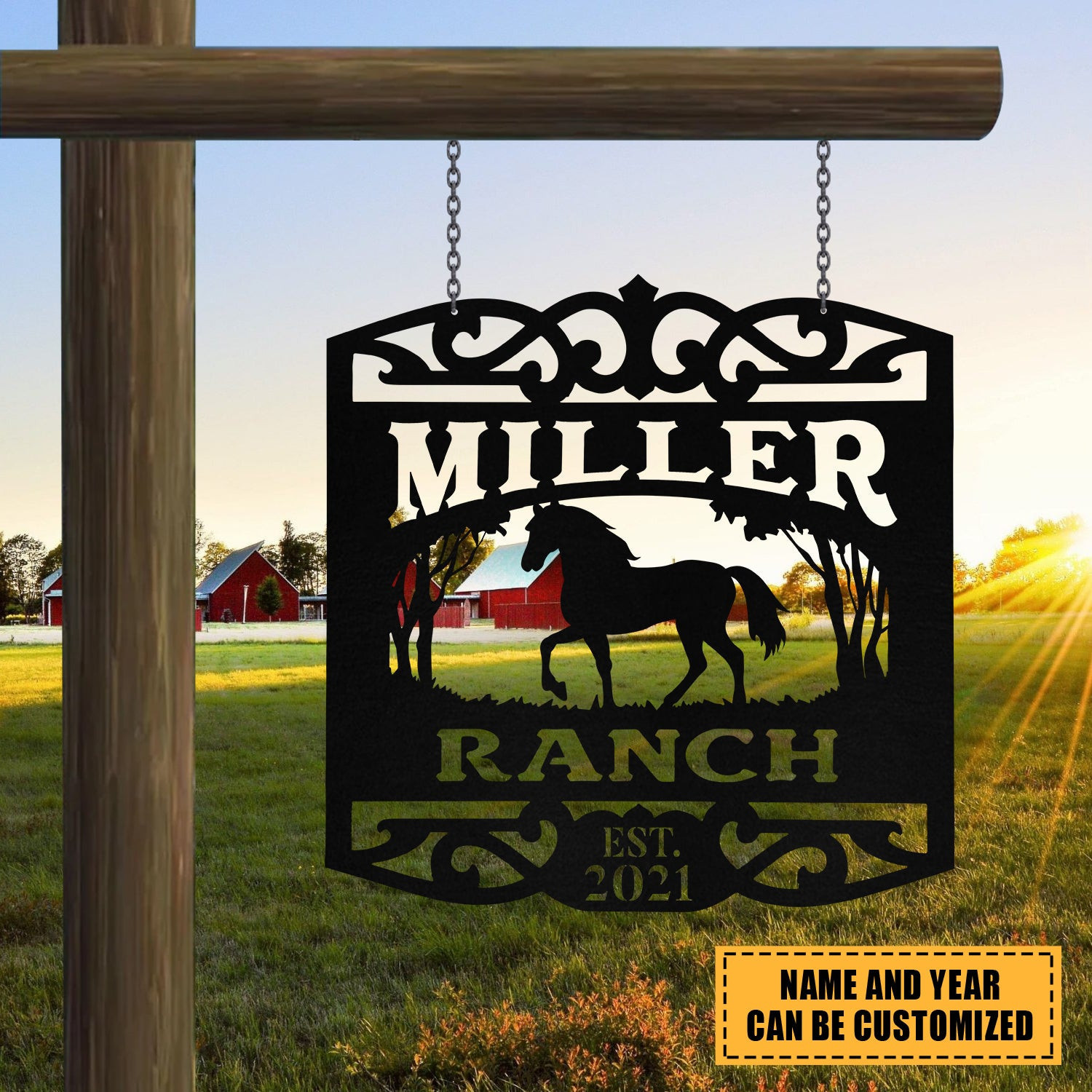Metal Horse Sign, Custom Outdoor Farm, Farmhouse, Ranch, Stable, Metal Laser Cut Metal Signs Custom Gift Ideas 12x12IN