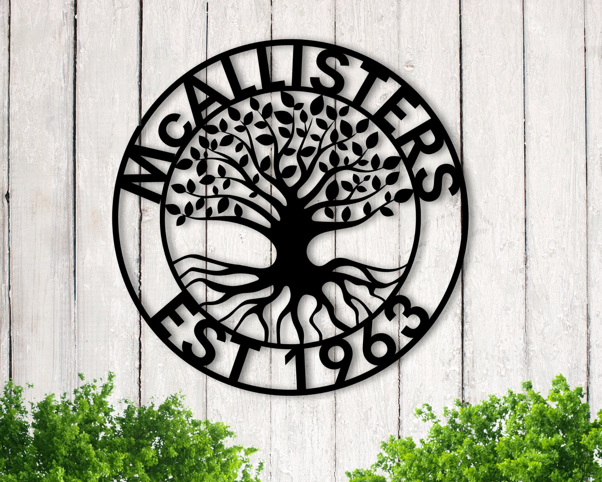 Tree Sign, Personalized Metal Wall Decor, Welcome Sign For Front Porch For Home, Last Name Metal Sign, Family Name Sign, Tree Of Life Sign, Laser Cut Metal Signs Custom Gift Ideas 14x14IN