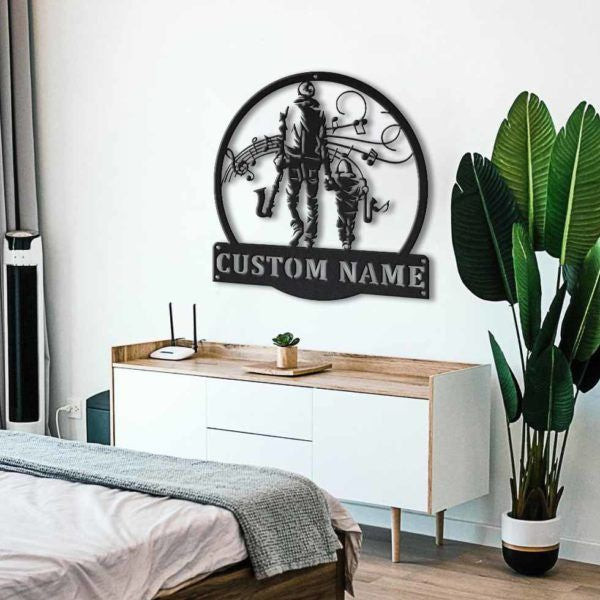 Saxophone Father And Son Personalized Monogram Metal Wall Decor, Cut Metal Sign, Metal Wall Art, Metal House Sign, Metal Laser Cut Metal Signs Custom Gift Ideas 14x14IN
