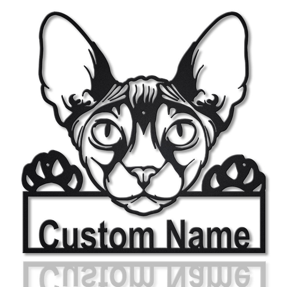 Personalized Donskoy Cat Metal Sign Art, Custom Donskoy Cat Metal Sign, Father&#39;s Day Gift, Pets Gift, Birthday Gift, Laser Cut Metal Signs Custom Gift Ideas 12x12IN