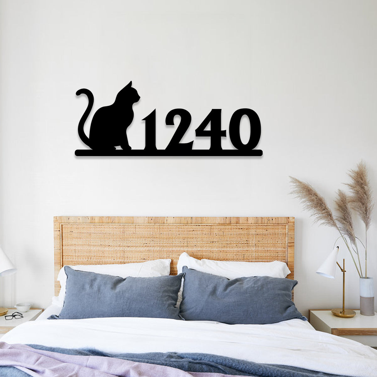 Personalized Address Cat Metal Sign, Custom Pet Housewarming Metal Art, Metal Laser Cut Metal Signs Custom Gift Ideas 14x14IN