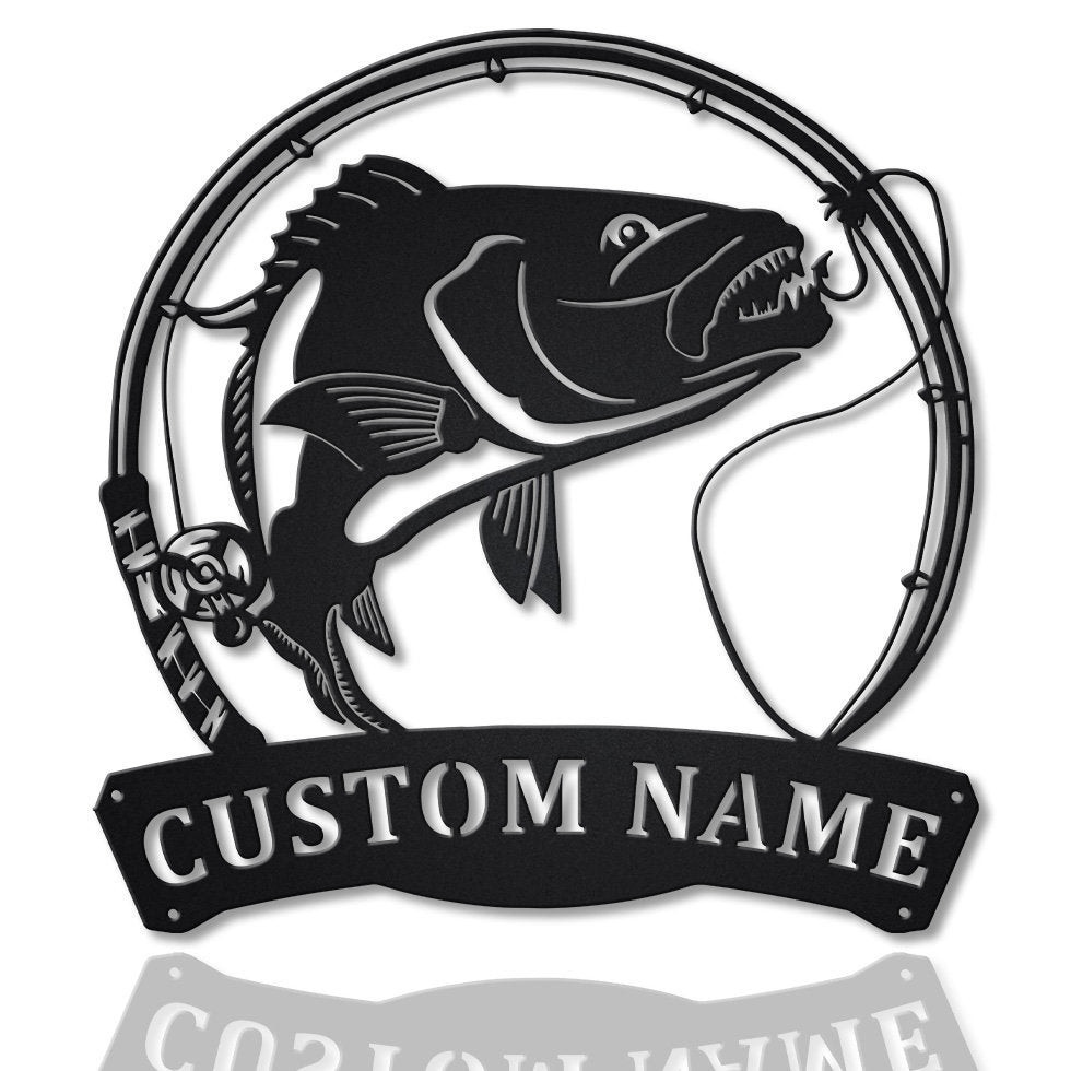 Personalized Snapper Fishing Fish Pole Metal Sign Art, Custom Snapper Fishing Metal Sign, Fishing Lover Home Decor, Snapper Fishing Gift, Laser Cut Metal Signs Custom Gift Ideas 12x12IN