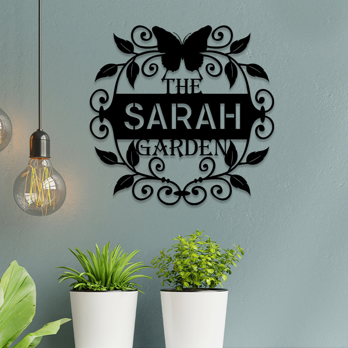 Personalized Metal Garden Sign, Home Decor, Wedding Gift For Her, Gardening Lovers, Metal Laser Cut Metal Signs Custom Gift Ideas 14x14IN