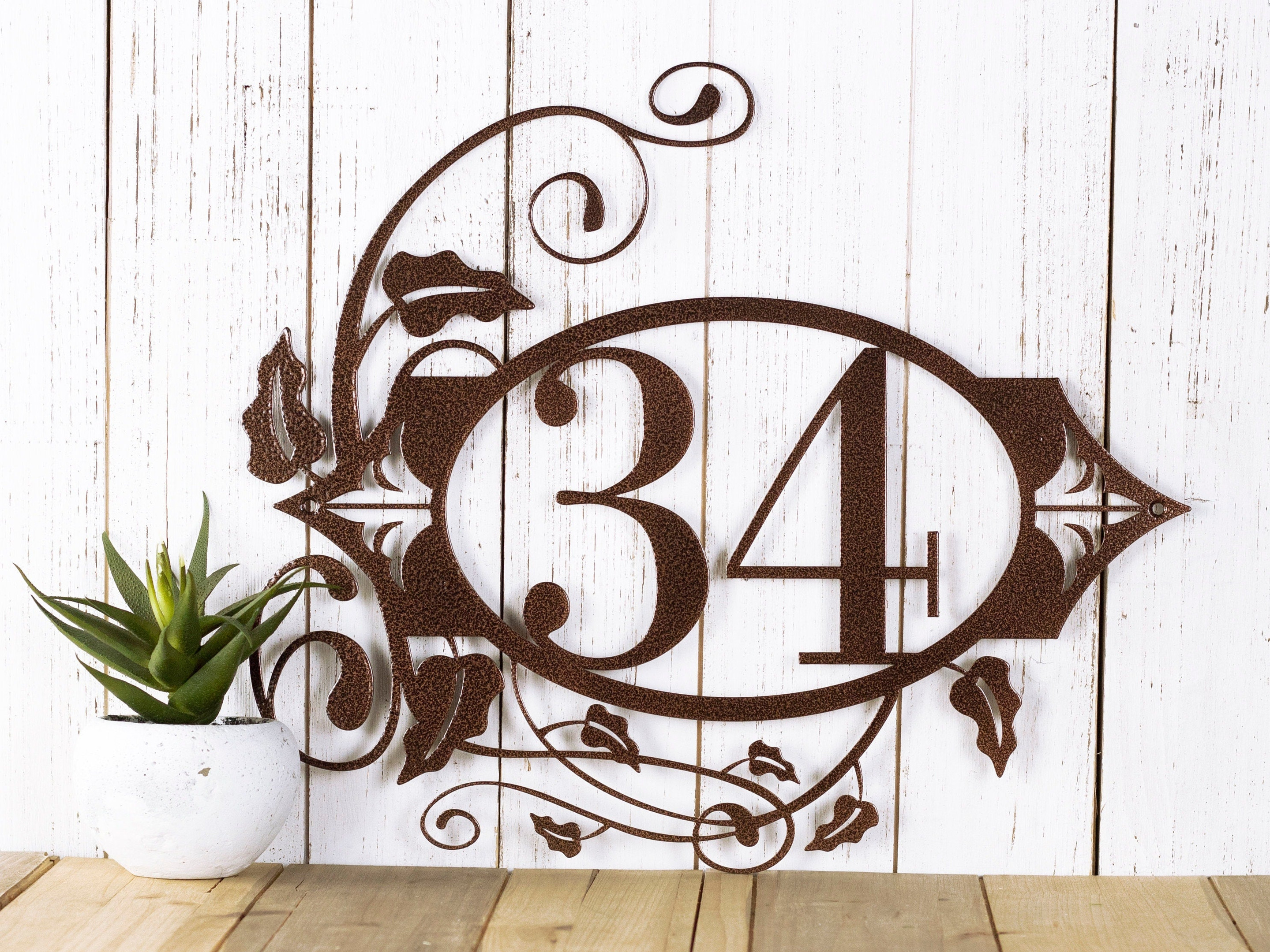 Metal House Number Plaque, Outdoor Custom Address Sign, Personalized Housewarming Gift, Laser Cut Metal Signs Custom Gift Ideas 14x14IN