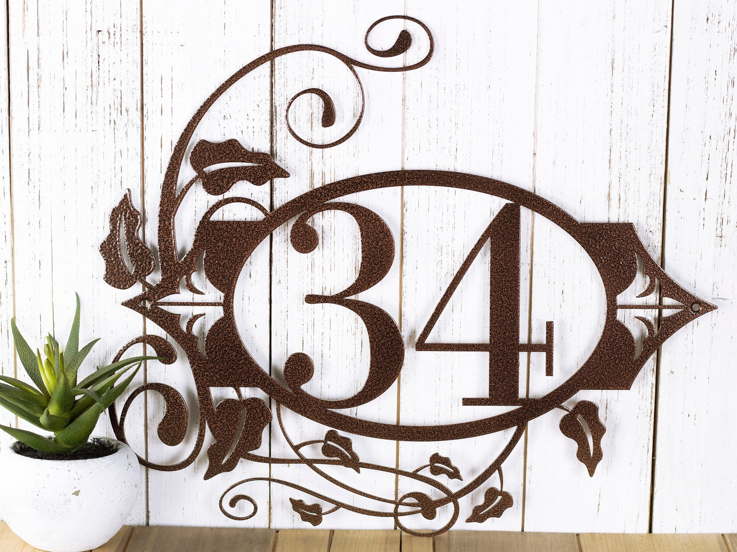 Metal House Number Plaque, Outdoor Custom Address Sign, Personalized Housewarming Gift, Laser Cut Metal Signs Custom Gift Ideas 12x12IN