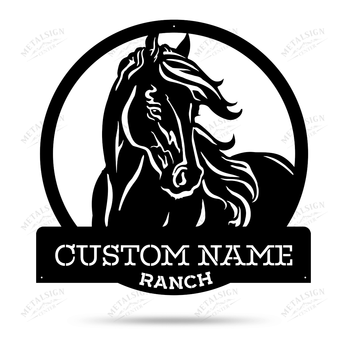 Personalized Horse Ranch Sign Monogram, Cut Metal Sign, Metal Wall Art, Metal House Sign, Metal Laser Cut Metal Signs Custom Gift Ideas 12x12IN