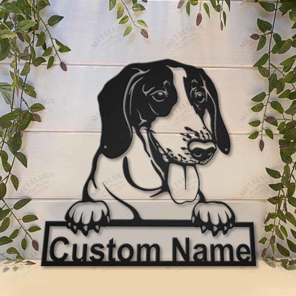 American Foxhound Dog Personalized Metal Wall Decor, Cut Metal Sign, Metal Wall Art, Metal House Sign, Metal Laser Cut Metal Signs Custom Gift Ideas 12x12IN