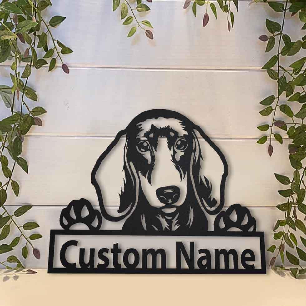 Personalized Dachshund Dog Metal Sign Art, Custom Dachshund Dog Metal Sign, Animal Funny, Father&#39;s Day Gift, Pet Gift, Laser Cut Metal Signs Custom Gift Ideas 14x14IN