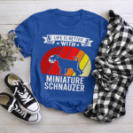 Life Is Better With Miniature Schnauzer Dogs Vintage T-shirt