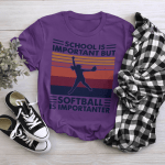 School Is Important But Softball Is Importanter Vintage Retro shirt