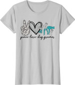 Womens Peace Love Dog Groomer Puppies Grooming Dog Lovers Gifts T-Shirt