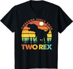 Kids Two Rex 2nd Birthday Second Dinosaur 2 Year Old Boy Kids T-Shirt