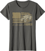 USA Patriotic American Flag Tractor So God Made A Farmer T-Shirt