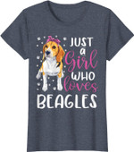 Beagle Just A Girl Who Loves Beagles Dogs Lover girls Gift T-Shirt
