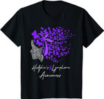 Hodgkin's Lymphoma Awareness Gifts Purple Butterflies TShirt