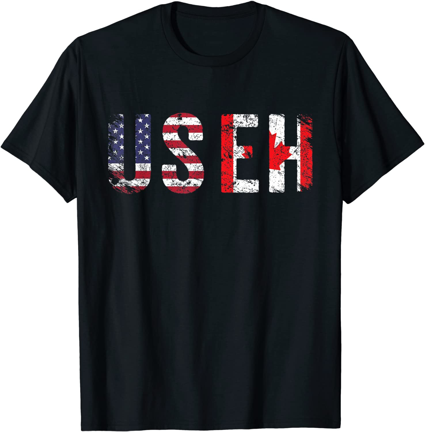 Vintage Useh America Canada Flag American Canadian Gift T-Shirt