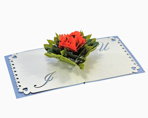 Red Roses of Love 3D Pop Up Card