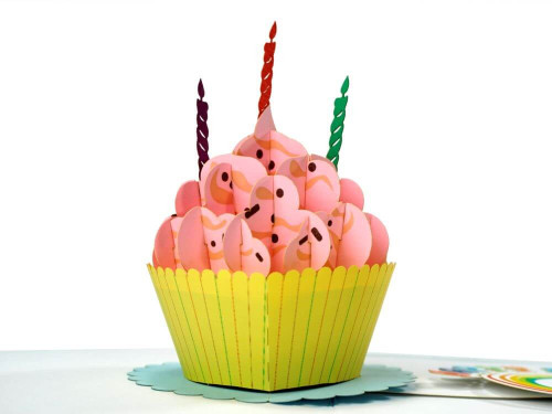 Birthday Cupcake With Candles 3D Popup Card