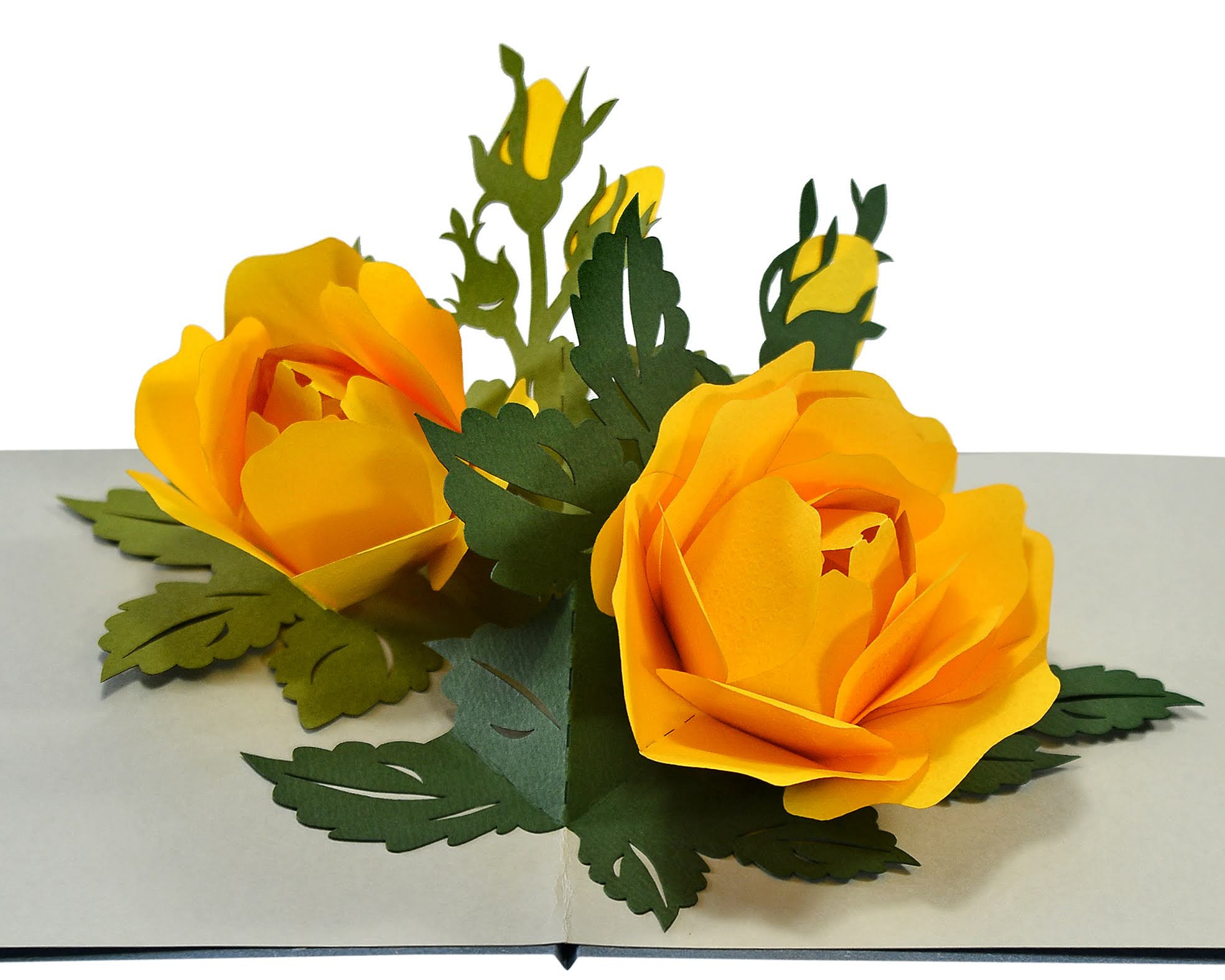 Yellow Rose 3D Pop Up Card