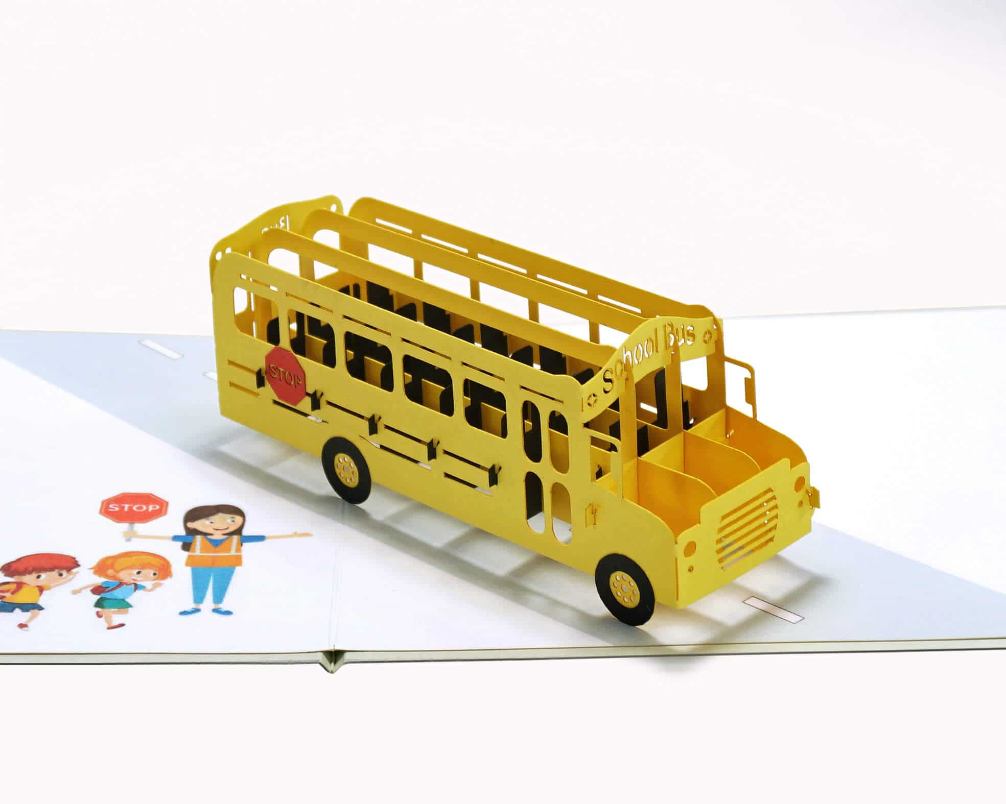 Yellow bus Pop up 3D cards