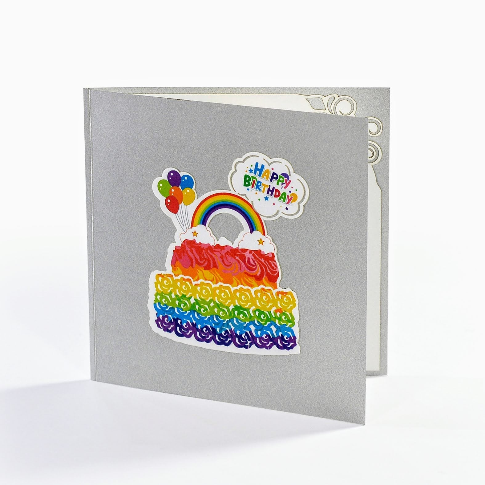 Rainbow Birthday Cake 3D Pop Up Card