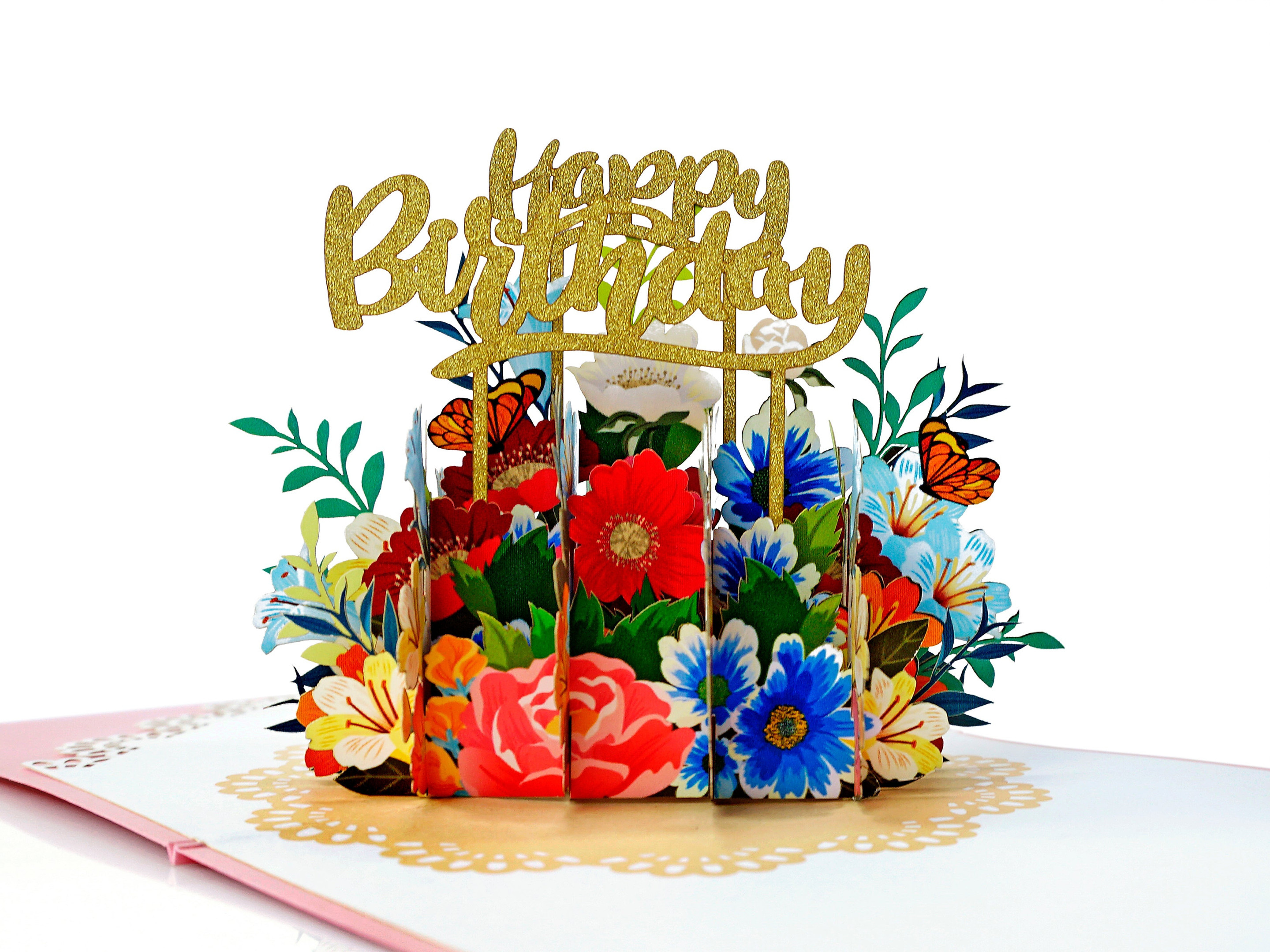 Happy Birthday Flowers Pop-up Card