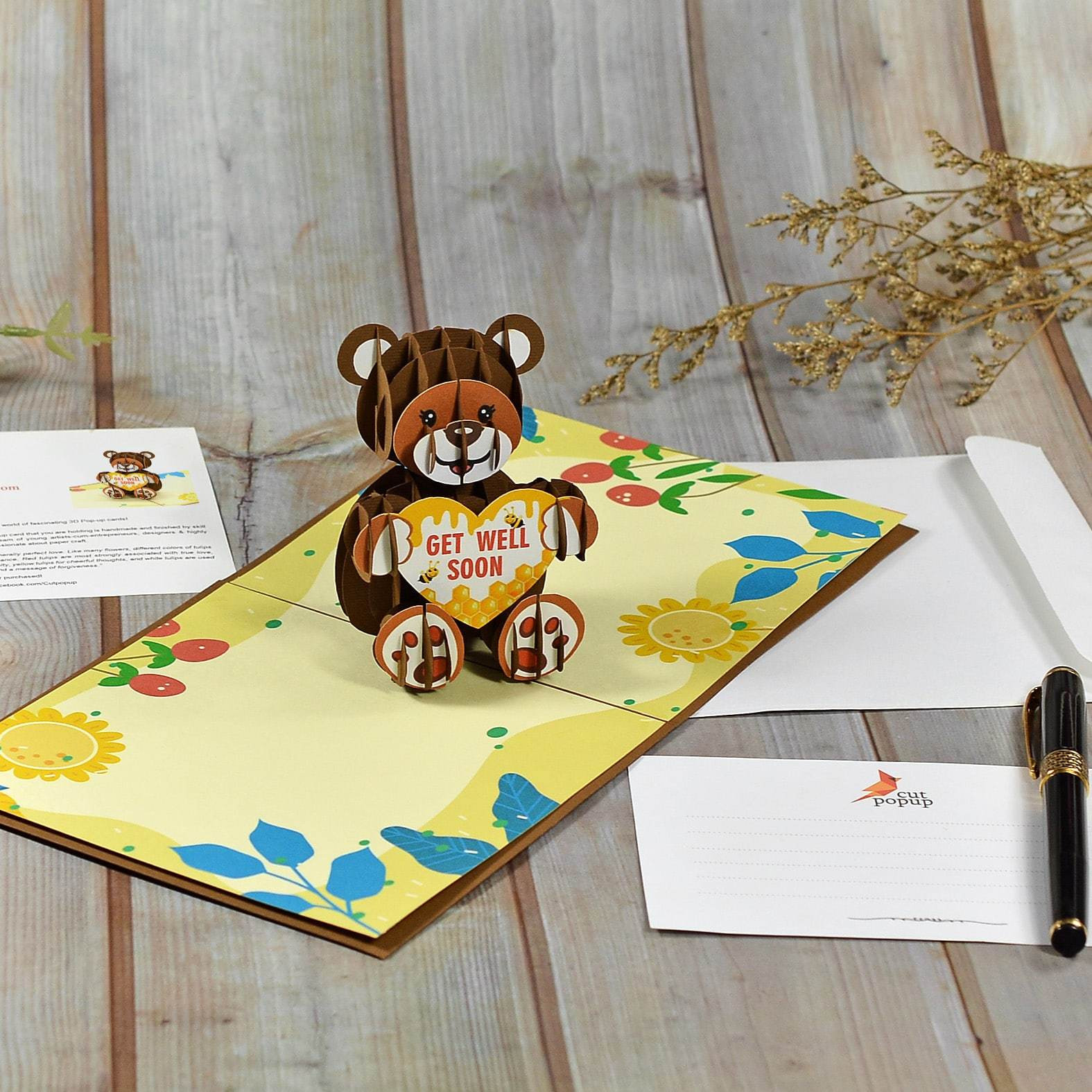 Teddy Bear 3D Cool Pop Up Card