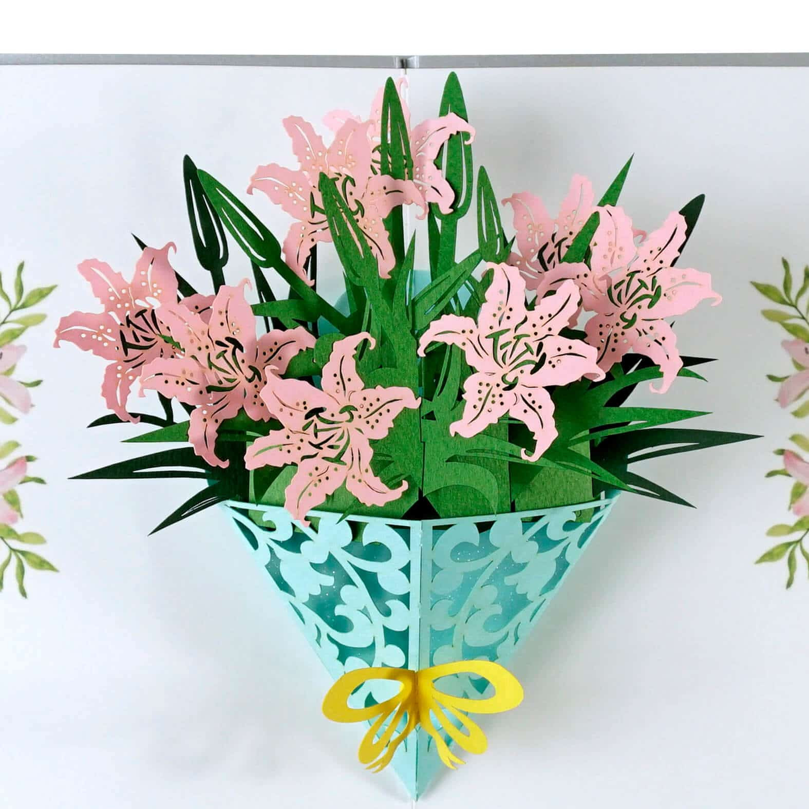 Lily Flowers Pop Up Card