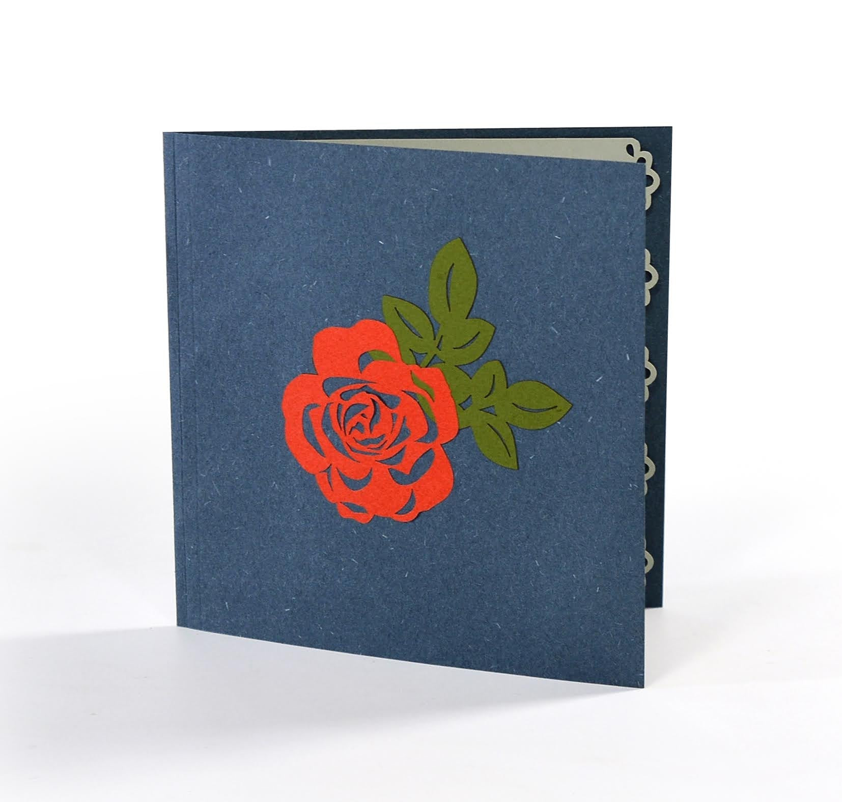 Blooming Red Rose 3D Pop Up Card