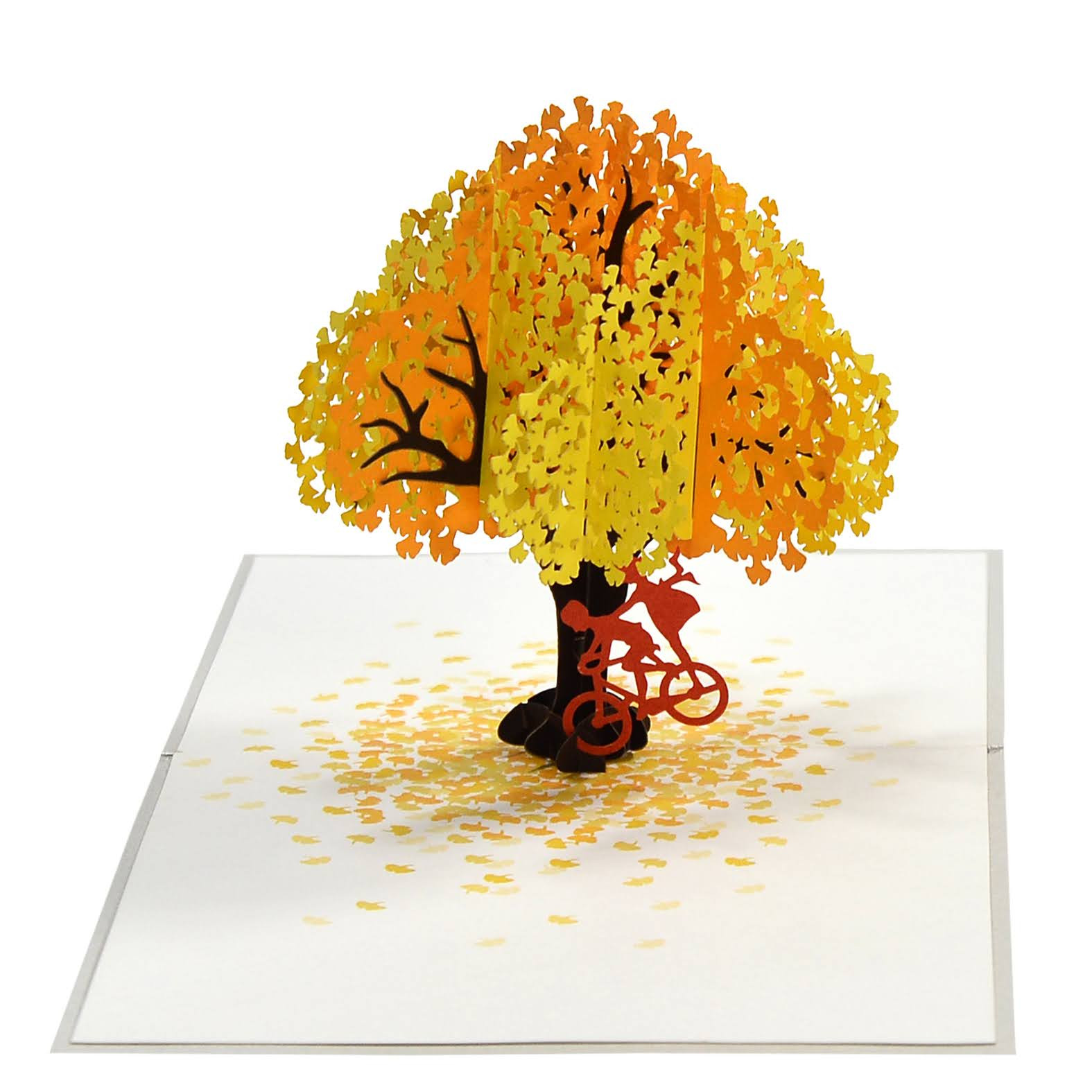Couple Under Ginkgo Tree 3D Pop Up card